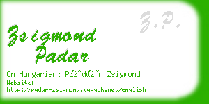 zsigmond padar business card